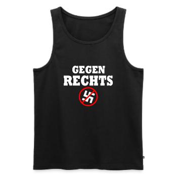 Gegen rechts - Männer Premium Bio Tank Top - Schwarz - Vorne - AI Model Male 178 light (178cm)