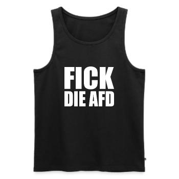 Fick die afd - Männer Premium Bio Tank Top - Schwarz - Vorne - AI Model Male 178 light (178cm)
