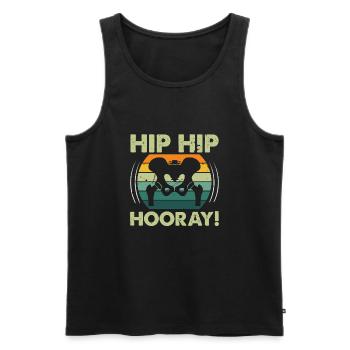 Hip Hip Hooray Hip Replacement Funny Physical Therapy - Men's Premium Organic Tank Top - black - Front - Michal (187cm)