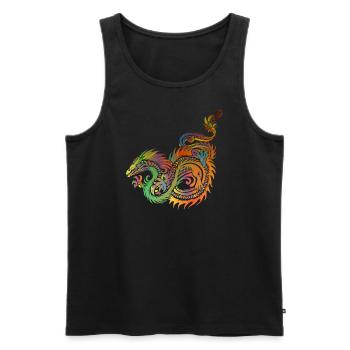 dragon chinois - Débardeur bio Premium Homme - noir - Devant - AI Model Male 178 light (178cm)