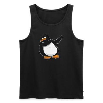 Dabbing Pinguin - penguin - Männer Premium Bio Tank Top - Schwarz - Vorne - AI Model Male 178 light (178cm)