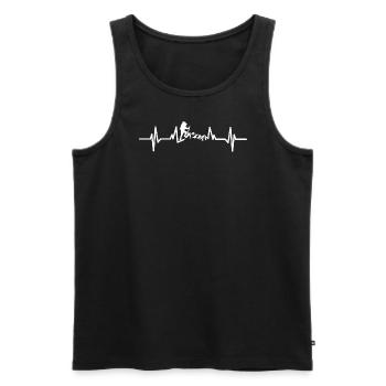 Heartbeat Hiking Frequency Mountains - Men's Premium Organic Tank Top - black - Front - Michal (187cm)