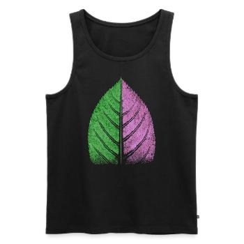 Blatt Grün/ Violett - Farben Natur Design - Männer Premium Bio Tank Top - Schwarz - Vorne - Michal (187cm)