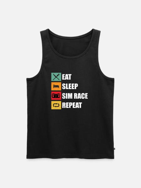 Eat Sleep Sim Race Repeat - Männer Premium Bio Tank Top - Schwarz