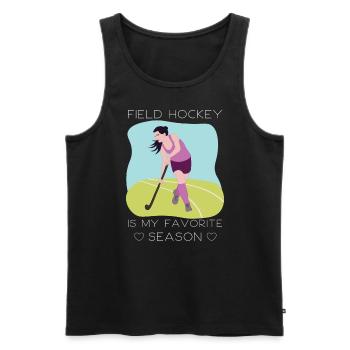 Le hockey sur gazon est ma saison préférée de hockey en salle - Débardeur bio Premium Homme - noir - Devant - AI Model Male 178 light (178cm)