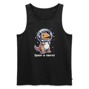 Space-a-saurus Funny Space Dino Astronaut Kids - Men's Premium Organic Tank Top - black - Front - Michal (187cm)