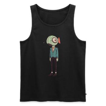 Fish Butler - Men's Premium Organic Tank Top - black - Front - AI Model Male 178 light (178cm)