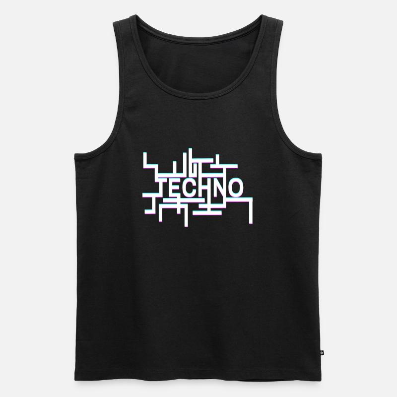 Techno - Männer Premium Bio Tank Top - Schwarz