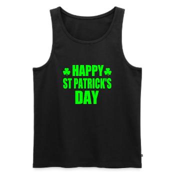 happy st patrick's day - Men's Premium Organic Tank Top - black - Front - AI Model Male 178 light (178cm)