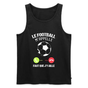 Le football m'appelle - cadeau drôle football - Débardeur bio Premium Homme - noir - Devant - Michal (187cm)