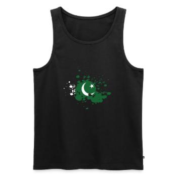 Pakistan - Men's Premium Organic Tank Top - black - Front - AI Model Male 178 light (178cm)