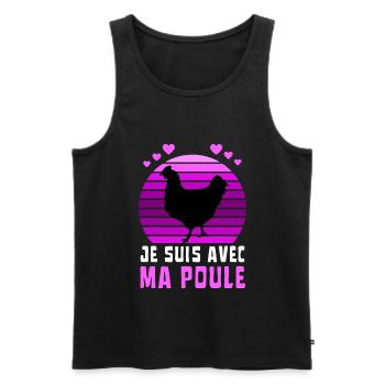 Je suis avec ma poule Vintage Sunset Violet - Débardeur bio Premium Homme - noir - Devant - Michal (187cm)