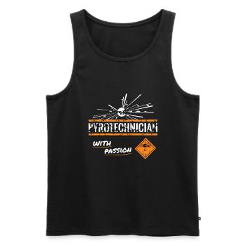 Pyrotechnicien passionné - Débardeur bio Premium Homme - noir - Devant - Michal (187cm)