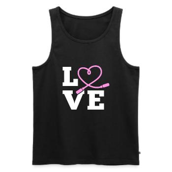 LOVE Jump rope - Men's Premium Organic Tank Top - black - Front - AI Model Male 178 light (178cm)