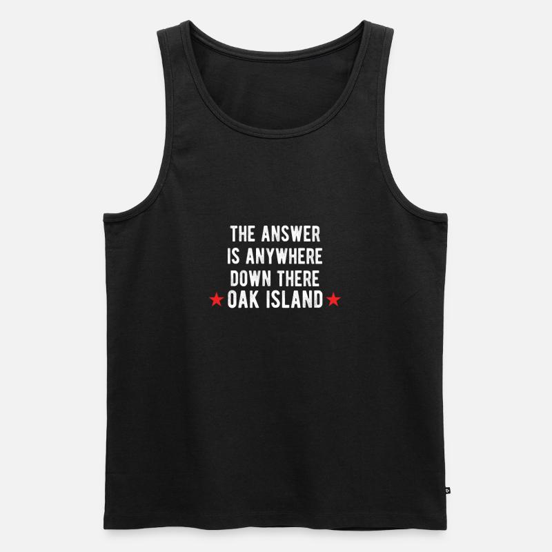 OAK ISLAND : the answer - Männer Premium Bio Tank Top - Schwarz