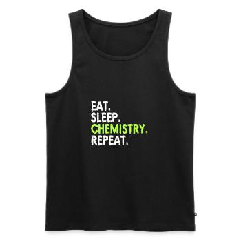 CHEMISTRY:Eat,Sleep,Chemistry,Repeat - Männer Premium Bio Tank Top - Schwarz - Vorne - AI Model Male 178 light (178cm)
