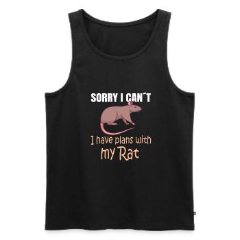 Ratte/Rat Sorry I can´t I have plans with my Rat - Männer Premium Bio Tank Top - Schwarz - Vorne - AI Model Male 178 light (178cm)