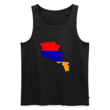 Armenia flag map flag - Men's Premium Organic Tank Top - black - Front - AI Model Male 178 light (178cm)