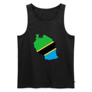 Tanzania flag map flag - Men's Premium Organic Tank Top - black - Front - AI Model Male 178 light (178cm)