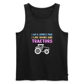 TRACTORS / FARM LIFE / COUNTRY LIFE: Simple man - Men's Premium Organic Tank Top - black - Front - Michal (187cm)