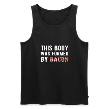 BACON: this body was formed by Bacon - Men's Premium Organic Tank Top - black - Front - Michal (187cm)