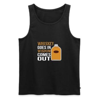 WHISKY / ALCOOL / BOIRE Whisky in Wisdom out - Débardeur bio Premium Homme - noir - Devant - Michal (187cm)