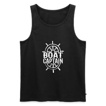 BOATING BOAT SHIP : Boat Captain - Débardeur bio Premium Homme - noir - Devant - AI Model Male 178 light (178cm)
