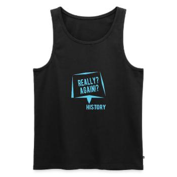 HISTORY HISTORIAN : Really Again History - Männer Premium Bio Tank Top - Schwarz - Vorne - AI Model Male 178 light (178cm)