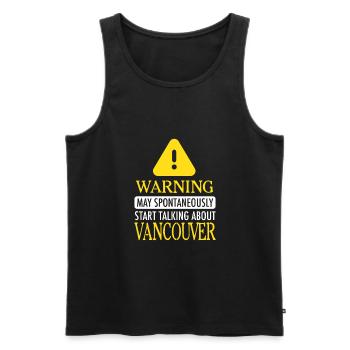 VANCOUVER WARNING ! : Vancouver - Débardeur bio Premium Homme - noir - Devant - Michal (187cm)