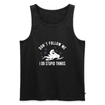 SNOWMOBILING:/ SNOWMOBILE don´t follow me - Men's Premium Organic Tank Top - black - Front - Michal (187cm)