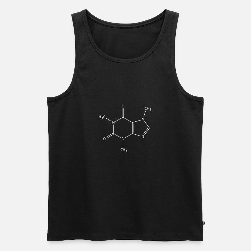 COFFEE: Caffeine Molecule - Männer Premium Bio Tank Top - Schwarz