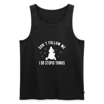 SNOWMOBILING:/ SNOWMOBILE don´t follow me - Men's Premium Organic Tank Top - black - Front - Michal (187cm)
