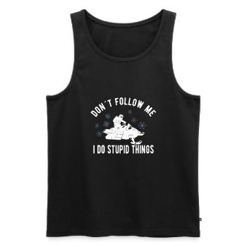 SNOWMOBILING:/ SNOWMOBILE don´t follow me - Men's Premium Organic Tank Top - black - Front - Michal (187cm)