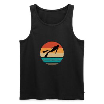 SCUBA DIVER SCUBA DIVING VINTAGE - Men's Premium Organic Tank Top - black - Front - AI Model Male 178 light (178cm)