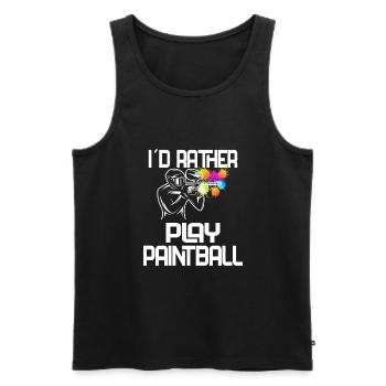 Paintball / Airsoft / Paintballer: play Paintball - Men's Premium Organic Tank Top - black - Front - Michal (187cm)