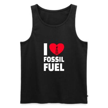 OILFIELD OIL WORKER : I love Fossil Fuel - Men's Premium Organic Tank Top - black - Front - AI Model Male 178 light (178cm)