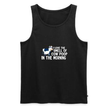 COW FARMER / CATTLE / LIVESTOCK GIFT : Cow Poop - Männer Premium Bio Tank Top - Schwarz - Vorne - AI Model Male 178 light (178cm)