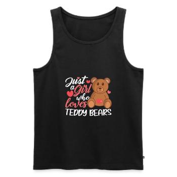 Teddy Bear : just a Girl who loves Teddy Bears - Men's Premium Organic Tank Top - black - Front - AI Model Male 178 light (178cm)