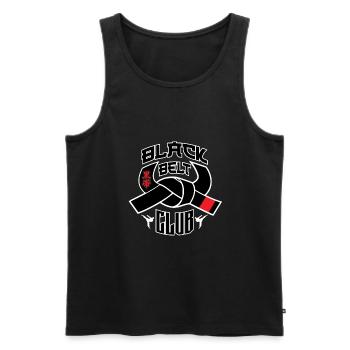 KARATE GIFT MARTIAL ARTS IDEA: Black belt Club - Men's Premium Organic Tank Top - black - Front - Michal (187cm)