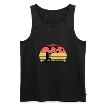 Duck Hunt Duck hunter Bird Hunting - Men's Premium Organic Tank Top - black - Front - AI Model Male 178 light (178cm)