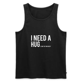 WHISKEY / ALCOHOL / DRINKING : shot of Whiskey - Men's Premium Organic Tank Top - black - Front - Michal (187cm)