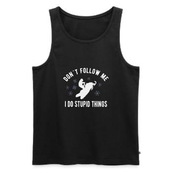 SNOWMOBILING:/ SNOWMOBILE don´t follow me - Men's Premium Organic Tank Top - black - Front - Michal (187cm)