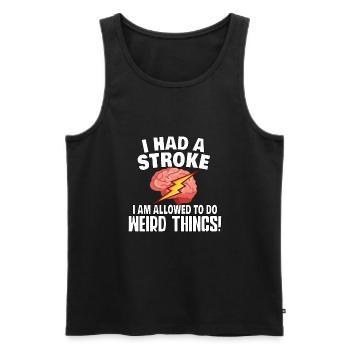 STROKE SURVIVOR REHAB GIFT IDEA weird things - Men's Premium Organic Tank Top - black - Front - AI Model Male 178 light (178cm)