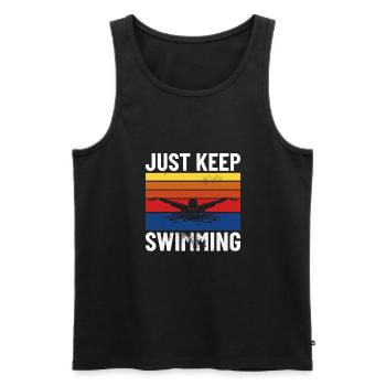 SWIMMING/ SWIMMER just keep swimming - Men's Premium Organic Tank Top - black - Front - Michal (187cm)