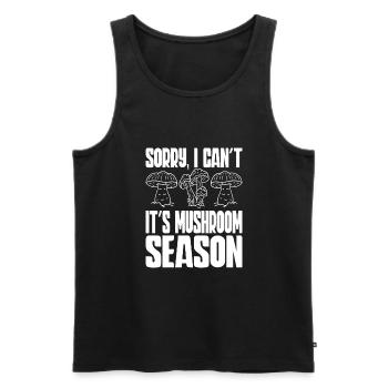 Pilzsammler Pilzfarmer Pilzkorb Pilz Herbst - Männer Premium Bio Tank Top - Schwarz - Vorne - Michal (187cm)