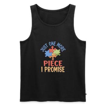 Puzzle Lover Jigzaw Puzzle Boardgame : just one - Débardeur bio Premium Homme - noir - Devant - AI Model Male 178 light (178cm)