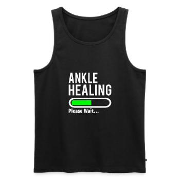 BROKEN ANKLE / ANKLE SURGERY : Ankle Healing - Débardeur bio Premium Homme - noir - Devant - AI Model Male 178 light (178cm)