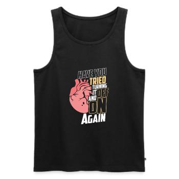 Herzinfarkt Herzchirurgie Herzschrittmacher - Männer Premium Bio Tank Top - Schwarz - Vorne - AI Model Male 178 light (178cm)