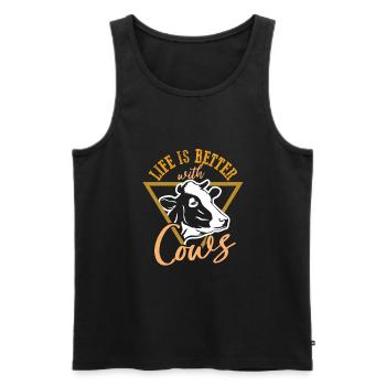 Livestock Show Farmer Cattle Cow Farm Cattle - Men's Premium Organic Tank Top - black - Front - Michal (187cm)