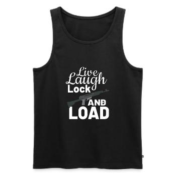 GUN RIGHTS GUN LOVER 2ND AMENDMENT Live Laugh Lock - Männer Premium Bio Tank Top - Schwarz - Vorne - AI Model Male 178 light (178cm)